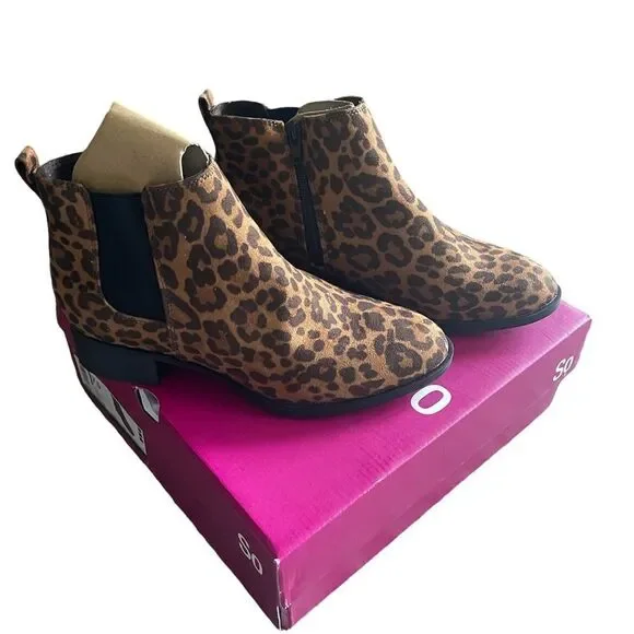 SO Averyy Women's Ankle Boots Leopard - Picture 2 of 4